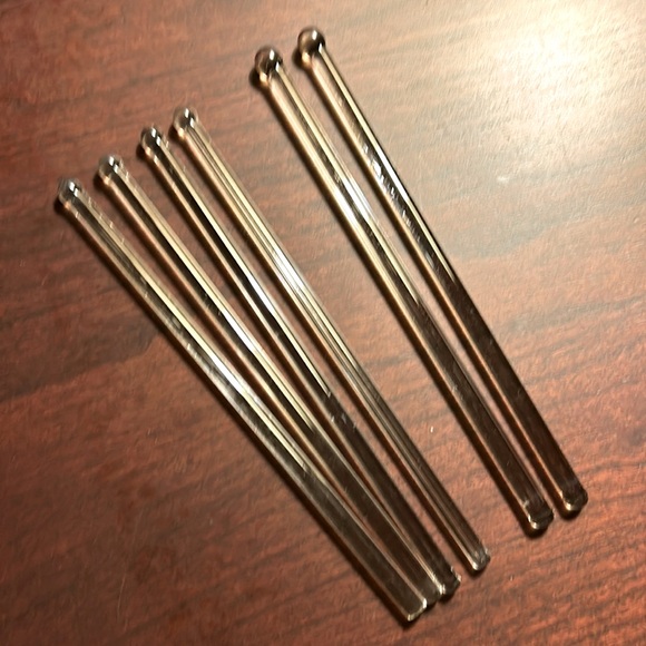 Vintage Clear Glass Stir Sticks Set of 6 - Picture 1 of 4